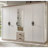 furn.design Drehtürenschrank Rovola 265 x 201 x 60 cm Weiß