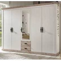 furn.design Drehtürenschrank Rovola 265 x 201 x 60 cm Weiß