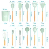 Intirilife 12-teiliges Küchenutensilien Set mit Zange Schneebesen Pfannenwender Pinsel Schöpfkelle