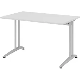 Hammerbacher Schreibtisch VBS12/5 lichtgrau/silber