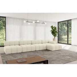 altdecor Ecksofa modulares Sofa Razon-L3 - 380x160x70 cm Beige Bouclé