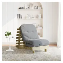 vidaXL Futon Schlafsofa mit Matratze 70x206x11 Kiefernholz Imprägniert