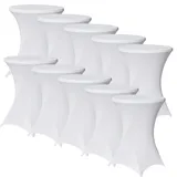 Baumarktplus 10er Set Stehtischhusse Stretch weiß Ø 80 cm Tischhusse