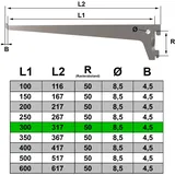 PRIOstahl® Regalträger 10 Stück - 300mm weiss 1-Reihig Regalsystem für Wandschiene Regalhalter