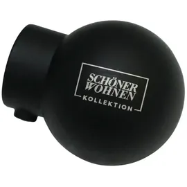 Schöner Wohnen Endstück Kugel für Gardinenstange Leon Ø 20 mm Schwarz Matt 2 Stk