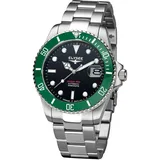 Elysee Herrenuhr Ocean PRO Ceramic 40mm 20 ATM Herren lumineszierende Zeiger und -Indizes, Datumsanzeige Silber grün 80581, 80582, 80583, 80584, 80585, 80586, 80588, 80589