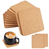20 Stück Untersetzer Kork, 10cm Eckig Korkuntersetzer, Dicke 5mm Korken Coasters, Wiederverwendbar Korkuntersetzer, rutschfeste Untersetzer für Getränke, Barzubehör, Schalen und Handgefertigtes DIY
