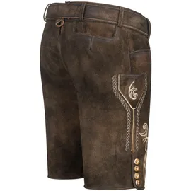 Nübler Trachtenlederhose NÜBLER "Lederhosen kurz Latz Hudson", Herren, Gr. 52, EURO, braun, Obermaterial: 100% Lammleder LEL., Hosen