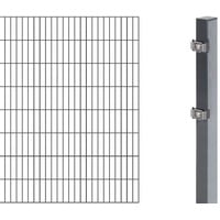 GAH Alberts Alberts 644192 Erweiterung zum Doppelstabmattenzaun verschiedene Höhen - wahlweise in verschiedenen Farben | anthrazit | Höhe 160 cm Länge 2 m