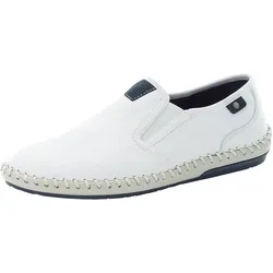 Slipper RIEKER, Herren, Gr. 41, weiß, Leder, sportlich, Schuhe, mit MemoSoft-Innensohle