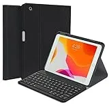 QYiiD Tastatur Hülle für iPad 9.7,2018 (6 Generation)/9.7 2017 (5. Generation)/iPad Pro 9.7/Air 2/Air 1, QWERTZ Deutsche Magnetisch Kabellose Abnehmbarer Tastatur, Hülle mit Tastatur, Schwarz