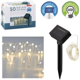 Cepewa LED-Lichterkette, 1x Solar LED Lichterkette Kupferdraht Dekobeleuchtung Lichter 50 x LED Lichter (1 x LED Lichterkette)