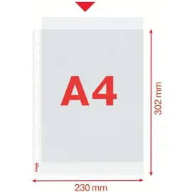 Esselte Prospekthüllen DIN A4 transparent genarbt 0,07 mm, 100 St.