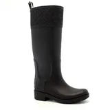 Tommy Hilfiger Damen Gummistiefel Rubber Long Boot Wasserabweisend, Schwarz (Black), 41 - 41 EU