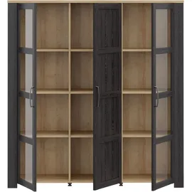 Forte Highboard Bohol 151,1 x 160,6 x 42 cm Riviera Eiche / Schwarz