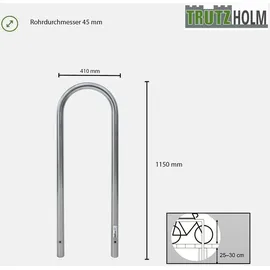 Trutzholm Fahrradständer Fahrradanlehnbügel 115 x 41 cm Ø 49 mm grau