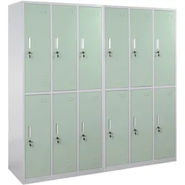 MCW Schliessfach, Grün, Metall, 180x180x50 cm, Garderobe, Garderobenschränke, Garderobenschränke