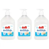 Dalli Flüssige Kernseife, 3x 500 ml parfümfrei seife Haut Pflegend universal (3er-Pack)