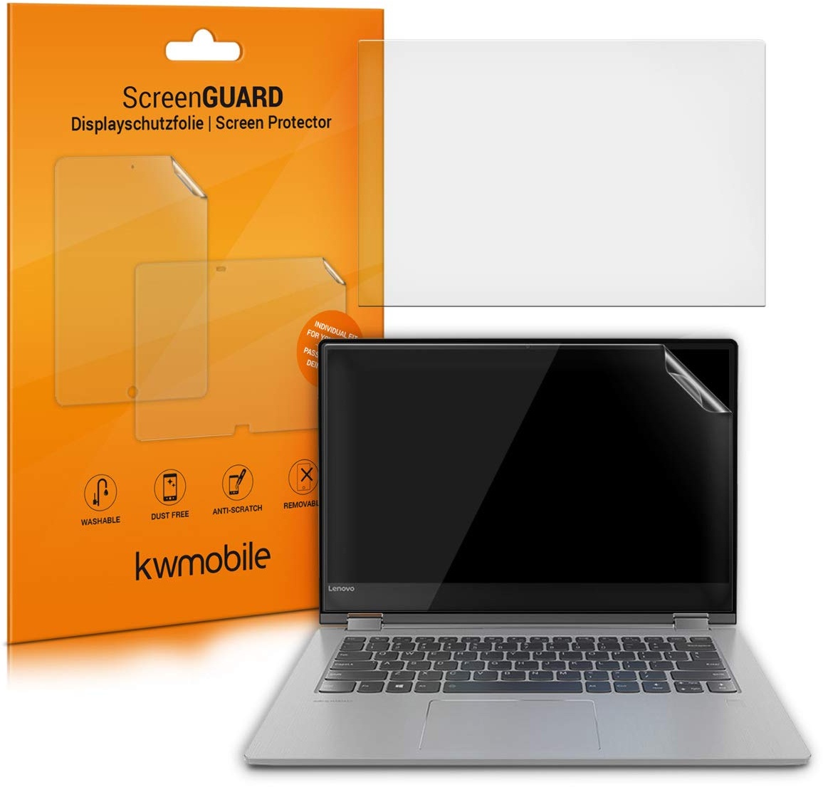 kwmobile 2X Folie matt kompatibel mit Lenovo Yoga 530 (14") - Laptop Schutzfolie entspiegelt - Displayfolie Transparent