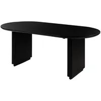 MASSIVMOEBEL24.DE MASSIVMOEBEL24 Esstisch oval Mango 220x100x76x76 schwarz lackiert BARCELONA