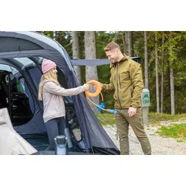 Brennenstuhl Camping CEE-Verlängerungskabel mit CEE-Stecker und Winkelkupplung inkl. Schutzkontakt-Kombisteckdose mit LED Spannungsanzeige (10m, orange