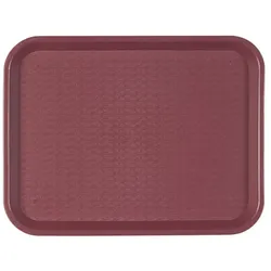 MONOUSO - Tablett aus PP rechteckig Fastfood bordeaux 35,5x45,3cm (1 Stück)