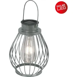 NÄVE Solarleuchte silber 30,5 cm inkl. Schiebeschalter warmweiß
