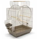 ZooPaul Premium Vogelkäfig Emma Cabrio 72x54x38cm Mocca Wellensittiche Kanarien offenes Dach NEU