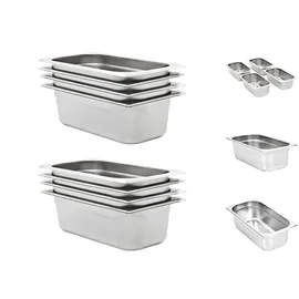 vidaXL Gastronormbehälter 8 Stk. GN 1/3 100 mm Edelstahl