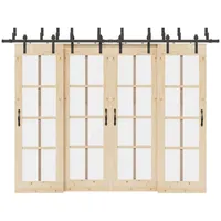 VidaXL Schiebetürbeschlag-Set 305 cm Stahl Schwarz