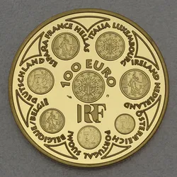 Goldmünze 100 Euro First Collector Euro 2002 (Frankreich)