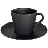 Villeroy & Boch Espressotasse mit Untertasse Manufacture Rock Glow 60 ml schwarz