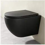 doporro Hänge-WC mit WC-Sitz Schwarz