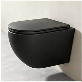 doporro Hänge-WC mit WC-Sitz Schwarz