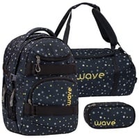 Wave Infinity 3-tlg. black and yellow dots