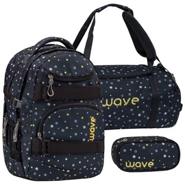 Wave Infinity 3-tlg. black and yellow dots