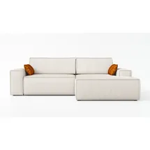 mebloland Ecksofa TOR mit Schlaffunktion. Farbe: Cream. - Beige