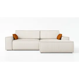mebloland Ecksofa TOR mit Schlaffunktion. Farbe: Cream. - Beige