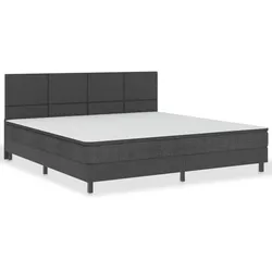 vidaXL Boxspringbett Dunkelgrau Stoff 200x200 cm