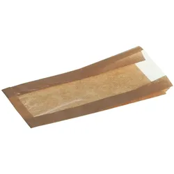 WISEFOOD 1000 Stück - Brotbeutel Kraft - Fenster eingemittet, perf. - 150+70x270mm