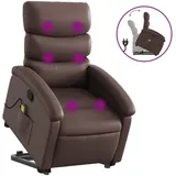 vidaXL Massagesessel mit Aufstehhilfe Braun Kunstleder