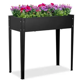 Relaxdays Hochbeet 80 x 85 x 40 cm Schwarz