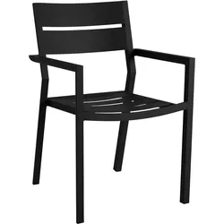 Brafab Delia Gartenstuhl mit Armlehne Aluminium pulverbeschichtet - Schwarz