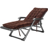 LHNLY-Liegen Liegenauflage für Sonnenliege Hoch Senioren mit Kissen Saunaliege Auflage Extrabreit Deckchair Liege Gartenliege Liegender Recliner Relaxliege für Balkon Wohnzimmer, Braun