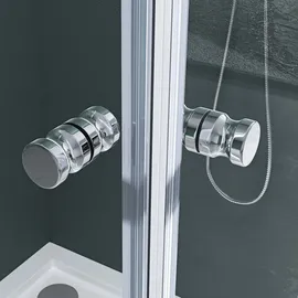 mai & mai Duschkabine Komplett Duschtasse Falttür 180° Klarglas 75x80x190cm ESG Klappbar Faltbar Duschtür Lotus-effekt NANO Eckeinstieg R26 - Mai&mai