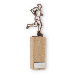 Pokal Konturfigur Läufer altgold auf Sandstein 24,4cm