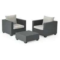 KETER Allibert Salta Balkonset in Anthrazit – Stilvolle Rattan-Optik für Garten & Balkon