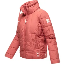 Navahoo leichte Damen Steppjacke kurze Übergangsjacke oversized mit Fledermausärmeln Luftzauber 14 Rouge Gr. M - M