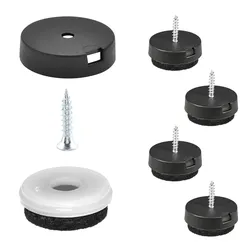WAGNER QuickClick® Filzgleiter robust NATURAL - zum Schrauben, 4x Basis & Schraube & Einsatz Ø 25 mm, DE Ware - 15785200