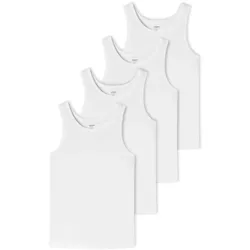 UNCOVER by SCHIESSER Herren Unterhemd 4er Pack - Serie "Uncover", Rundhals Weiß 3XL